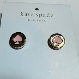 Kate Spade - Spot The Spade, Light Pink and Gold Stud Earrings, NWT
